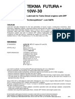 Tekma Futura + 10W-30: Lubricant For Turbo Diesel Engines With DPF Technosynthese - Low Saps