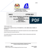 940/2 STPM 2021: Sijil Tinggi Persekolahan Malaysia Sejarah 2 SEJARAH ISLAM (500-1918) Kertas 2 (1 Jam 30 Minit)