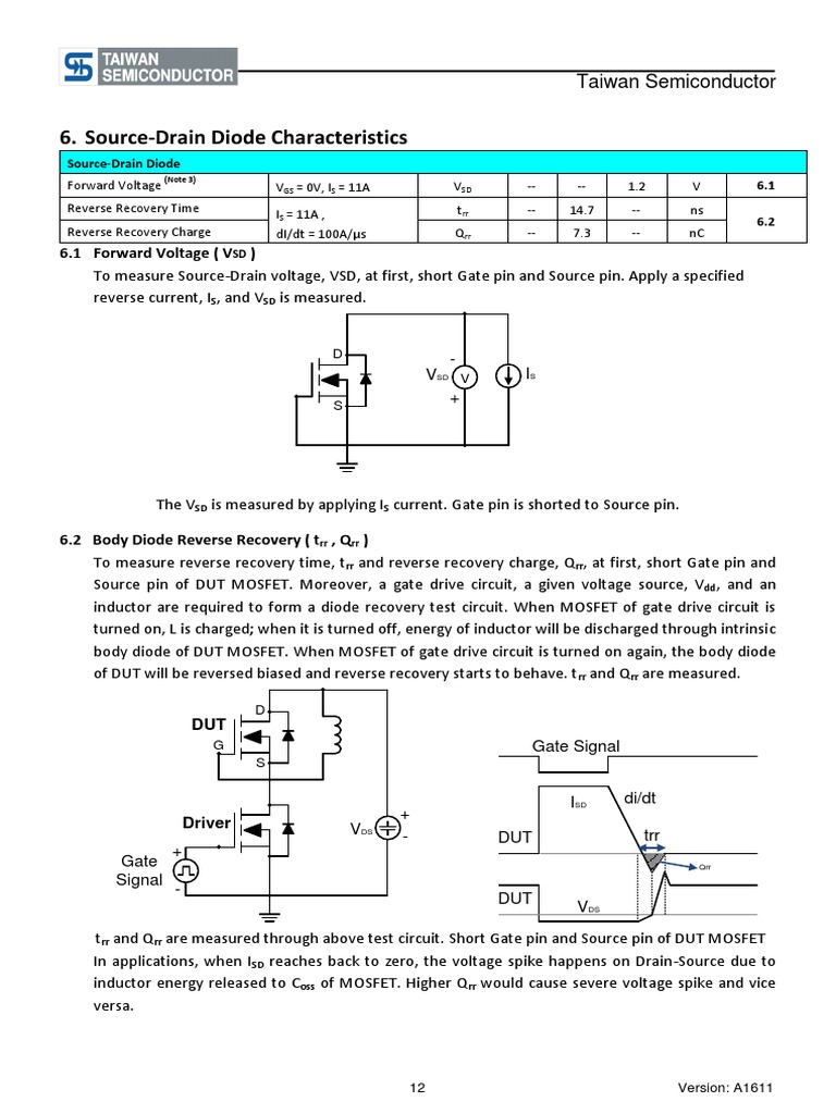 Understand MOSFET DatasheetTaiwanSemicon 13 PDF Diode Field