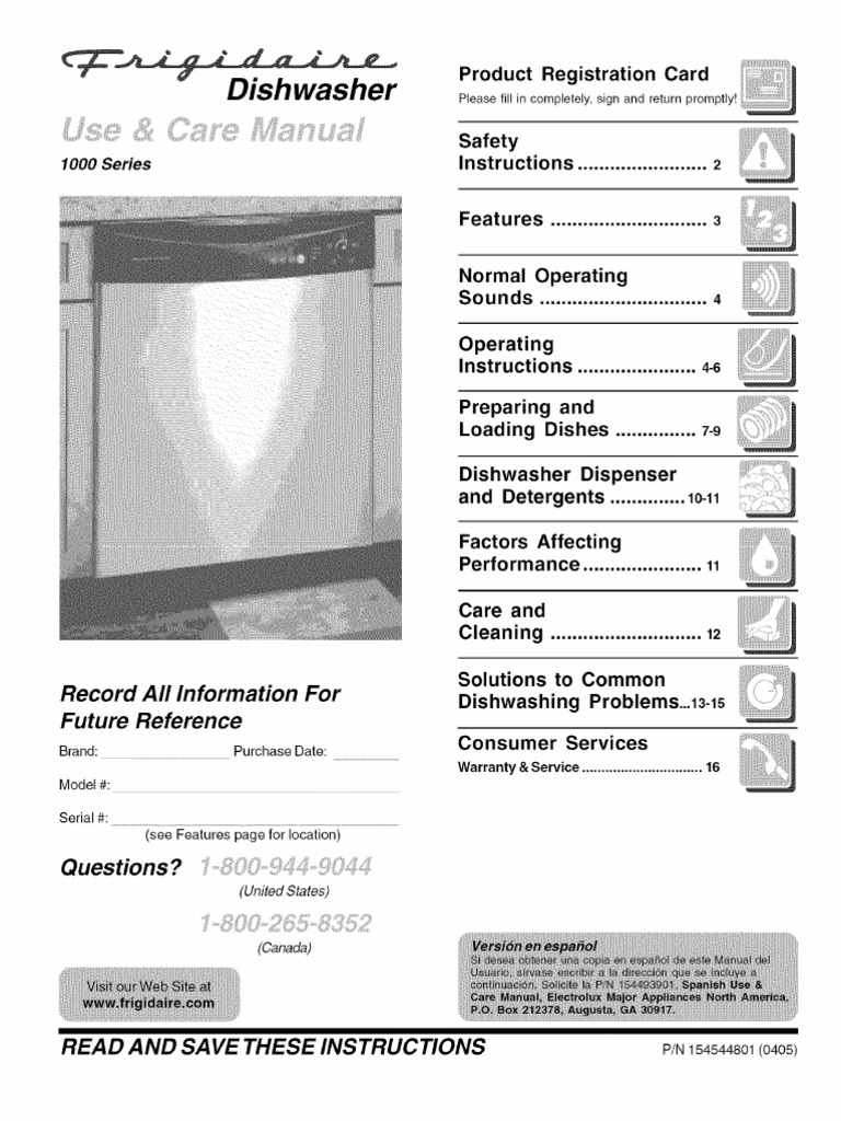 OLD FRIGIDAIRE DISHWASHER MANUAL PDF FREE DOWNLOAD visual data 3
