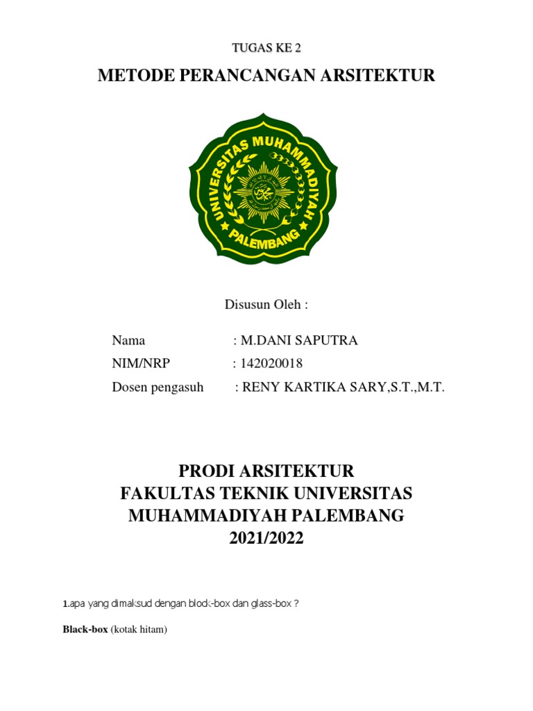 Metode Black Box dan Glass Box Arsitektur | PDF