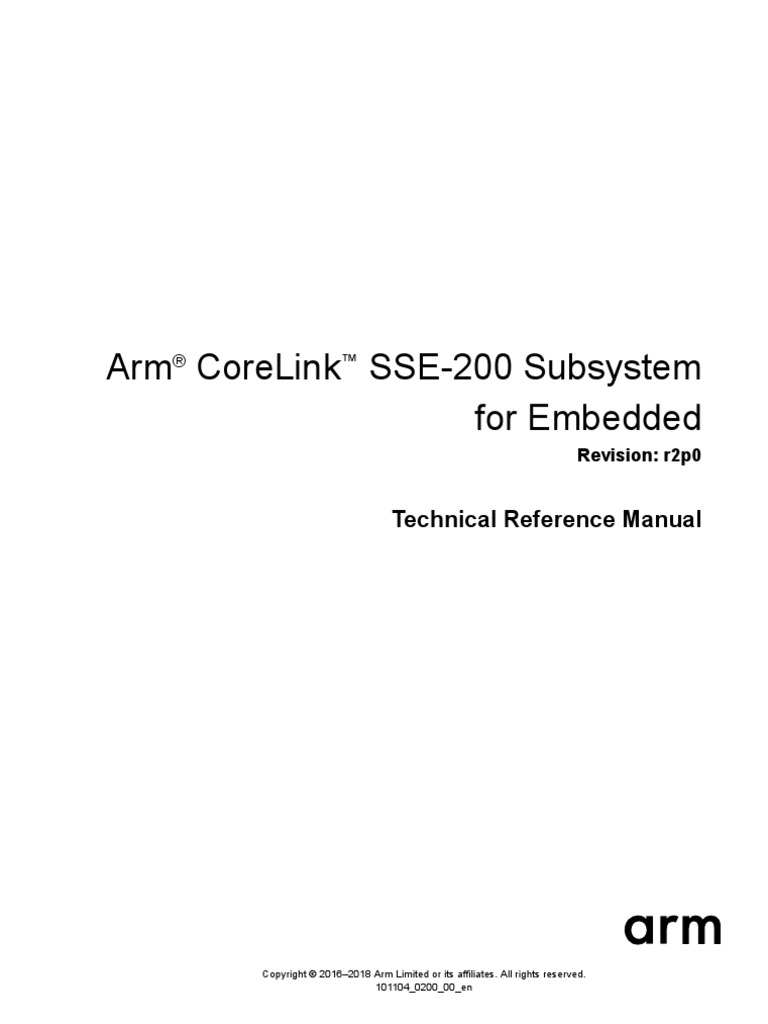 Corelink Sse200 Subsystem For Embedded Technical Reference Manual ...