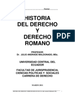 Historia del Derecho y Derecho Romano UCE 2011
