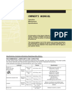 O OW WN NE ER R''S S M MA AN NU UA AL L: Operation Maintenance Specifications