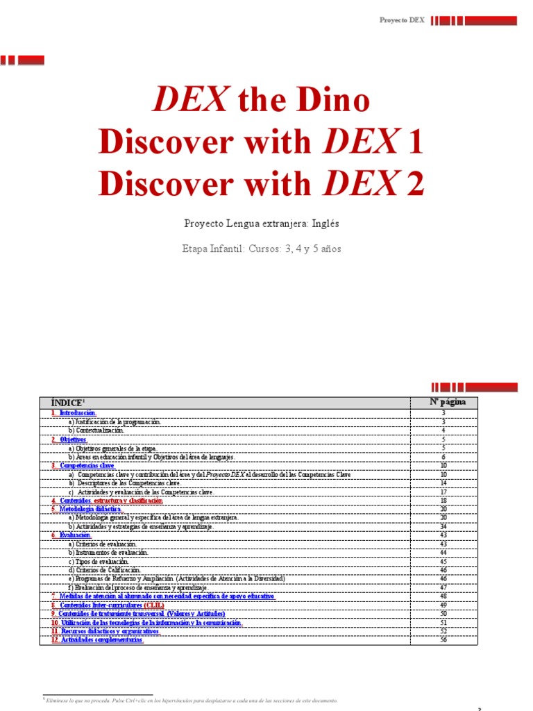 Proyecto DEX: Educación Infantil Bilingüe | PDF | Aprendizaje ...
