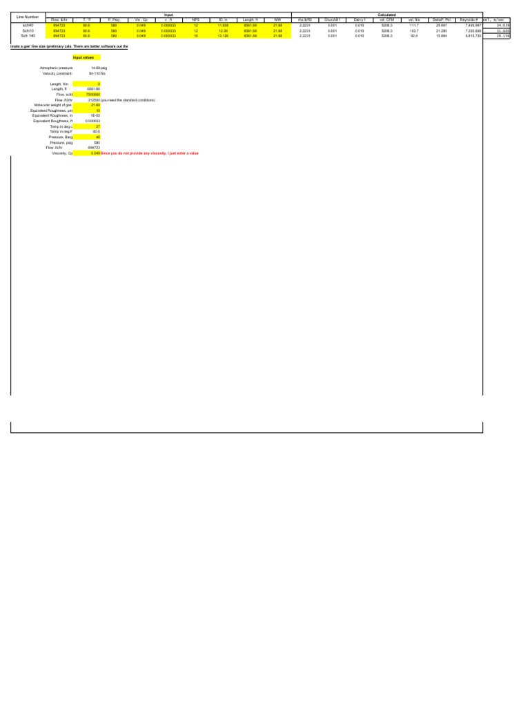 Gas Pipeline Sizing Guide | PDF | Soft Matter | Process Engineering