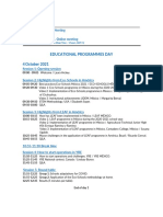 Educational Programmes Day 4 October 2021: (All Times Indicated Are Greenwich Mean Time - 5 Hours, GMT-5)