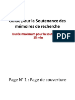 Guide Pour La Soutenance Des Mémoires de Recherche