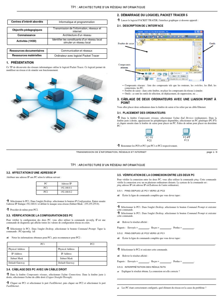 TP : Architecture Réseau Informatique | PDF | Adresse IP | Réseau ...