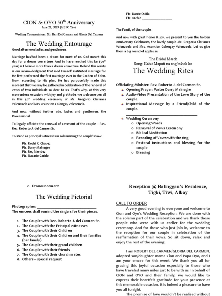 50th wedding anniversary ceremony script | Beachweddingtips.com