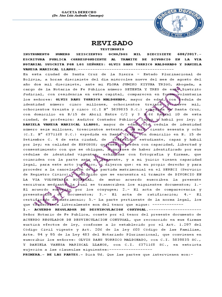 Tramite de Divorcio en La Via Notarial | PDF | Divorcio | Justicia