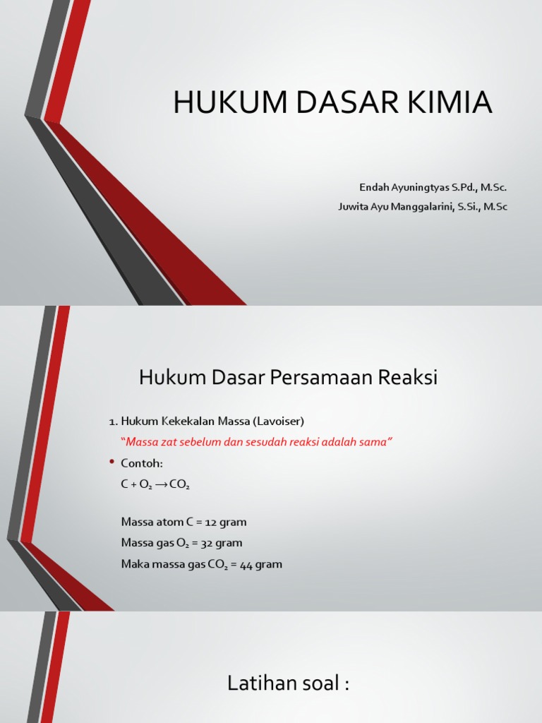 Hukum Dasar Kimia dan Persamaan Reaksi | PDF | Metode & Bahan Ajar ...