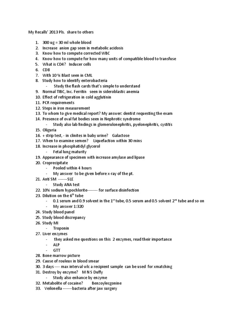 Recall ASCP PDF Immunology Diseases And Disorders