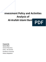 Investment Policy and Activities Analysis of Al-Arafah Islami Bank LTD
