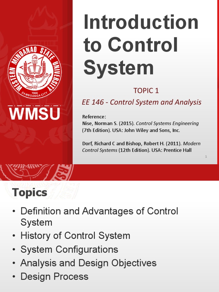 Topic 1 - Intro To Control System EE 146 | PDF | Control Theory ...