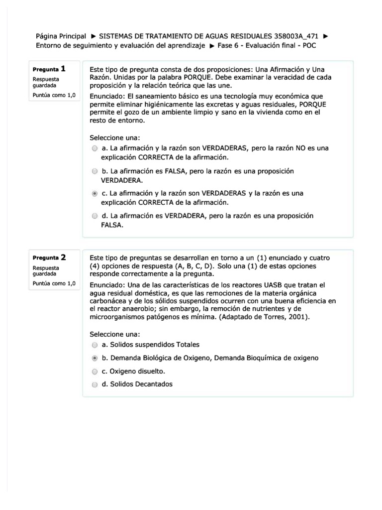 Fase 6 Evaluacion Final Poc 1 | PDF | Gasolinera | Aguas residuales