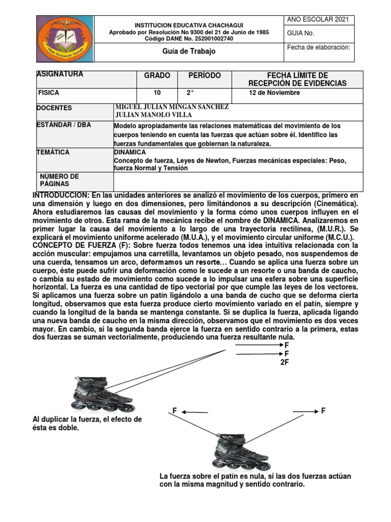 Conceptos Clave de Dinámica en Física | PDF | Fricción | Fuerza