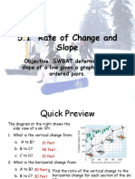 5.1 Rate of Change and Slope: Objective: SWBAT Determine The Slope of A Line Given A Graph or Two Ordered Pairs