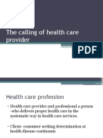 CHAPTER 4 and 5.the Calling of Health Care Provider