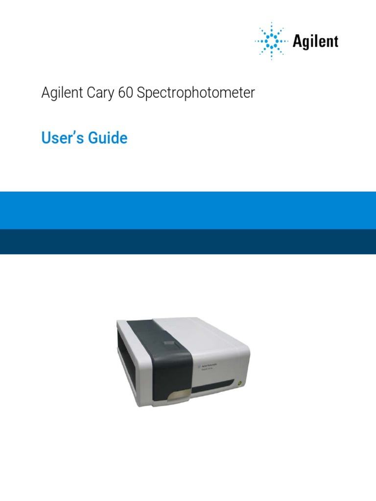 User's Guide Agilent Cary 60 Spectrophotometer PDF