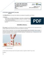 Plano de estudo de Matemática com exercícios sobre porcentagens