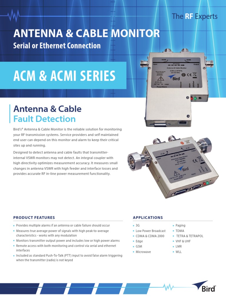 Bird Antenna Cable Monitor ACM ACMI Series PDF Antenna (Radio