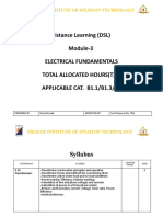 Distance Learning (DSL) Module-3 Electrical Fundamentals Total Allocated Hours (T) - APPLICABLE CAT. B1.1/B1.3/B3
