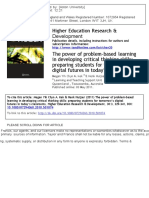 The Power of Problem-Based Learning in Developing Critical Thinking Skills: Preparing Students For Tomorrow's Digital Futures in Today's Classrooms