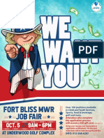 Fort Bliss Family, Morale, Welfare, and Recreation Job Flyer For October 5