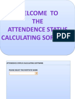 Welcome To THE Attendence Status Calculating Software