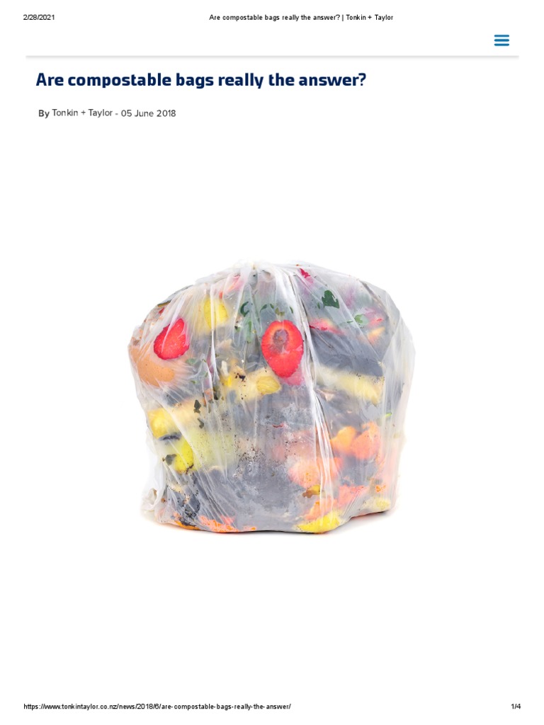 Are Compostable Bags Really The Answer Tonkin + Taylor PDF