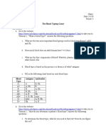 The Blood Typing Game Directions