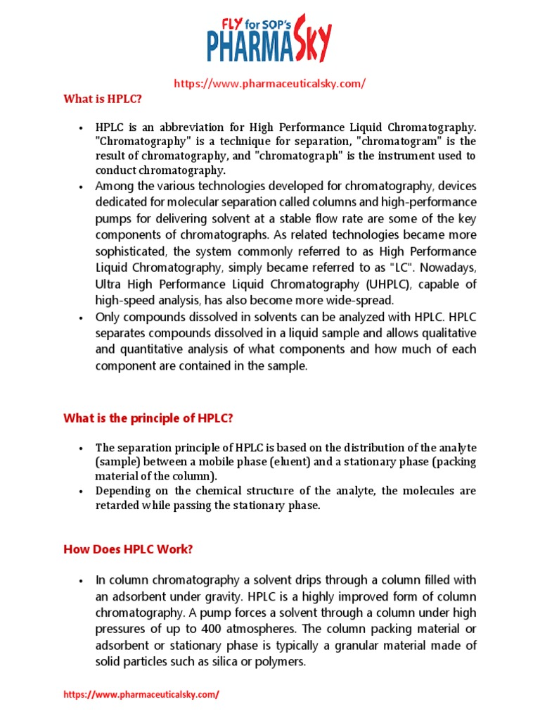 Understanding High Performance Liquid Chromatography | PDF | High ...