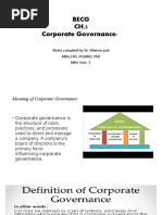 Becg Corporate Governance:: Notes Complied by Dr. Dhimen Jani Mba, CBS, Pgdibo, PHD MBA Sem. 1