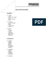 Grammar, Vocabulary, and Pronunciation Answer Key