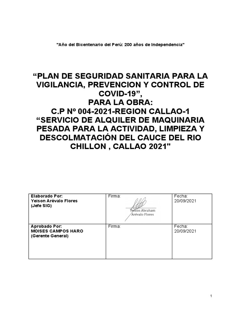 Plan de Seguridad Covid-19 | PDF | Lavado de manos | Condicion cronica