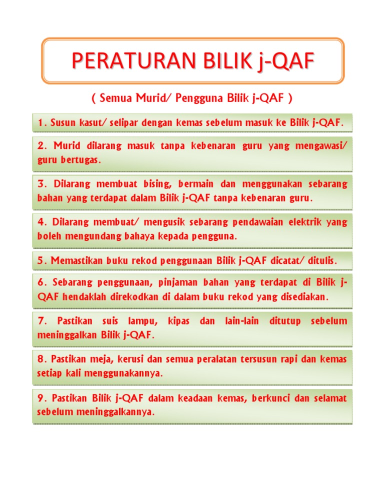 PERATURAN BILIK j PERATURAN BILIK j