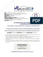 The Impact of Social Networks in Business Administration O Impacto Das Redes Sociais Na Administração de Empresas