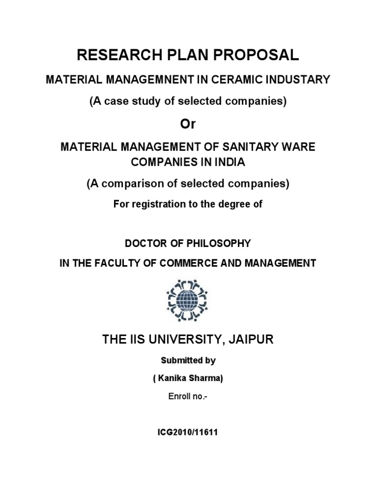 Research Plan Proposal: Material Managemnent in Ceramic Industary (A ...
