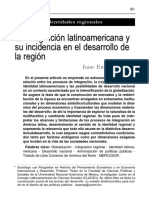 Perez 2013 La Integracion Latinoamericana y Su Incidencia en El Desarrollo Regional-Realidad Economica