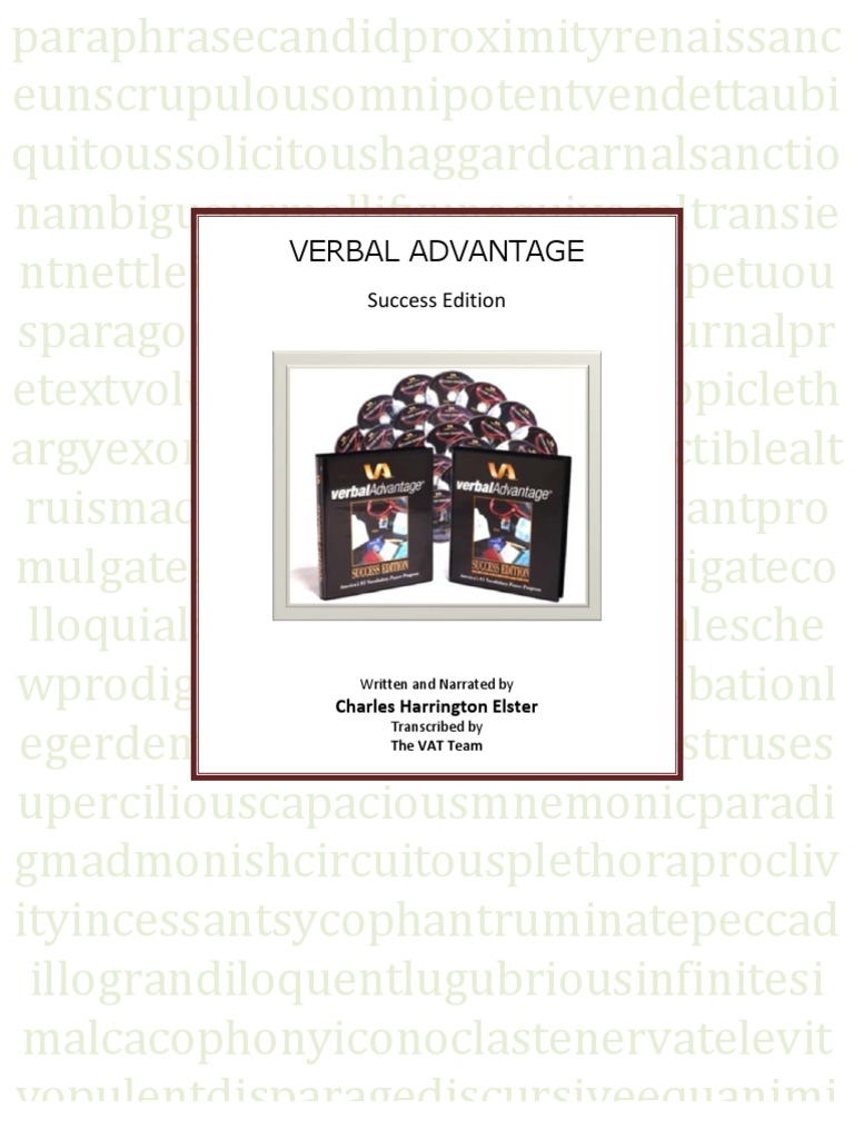 Verbal Advantage Part One Final (Update 090807) | PDF | Vocabulary |  English Language