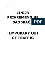 Linija Privremeno Ne Saobraća Temporary Out of Traffic