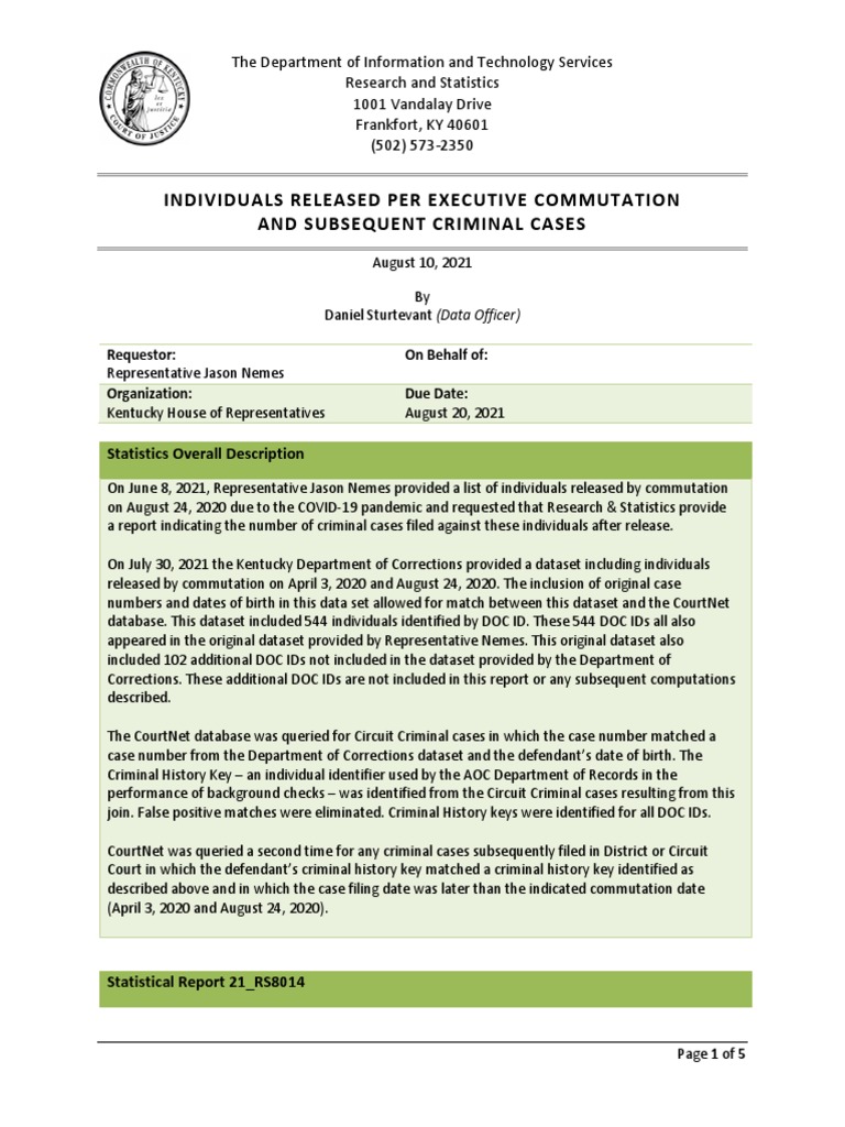 Commuted Individuals and Criminal Cases | PDF | Felony | Misdemeanor