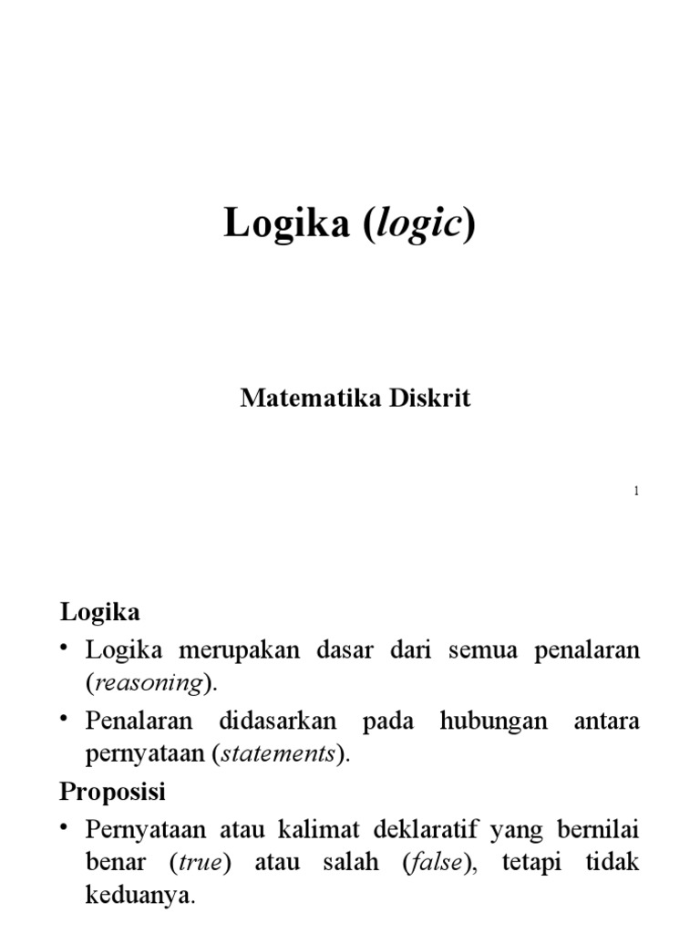 Dasar Logika Matematika Diskrit | PDF