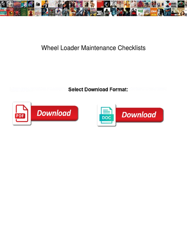Wheel Loader Maintenance Checklist Guide | PDF | Loader (Equipment ...