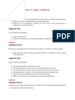 Learning Activity:: Phed 103 - Module 1 (Badminton) Lesson 1