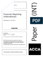 Financial Reporting (International) : Wednesday 5 June 2013