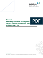 Sur g0023 Guide To Reporting and Initial Investigation of Quality Defects in Medicinal Products For Human and Veterinary Use v7