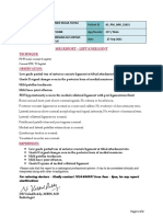 Mri Report - Left Knee Joint: Name Patient ID Accession No Age/Gender Referred by Date