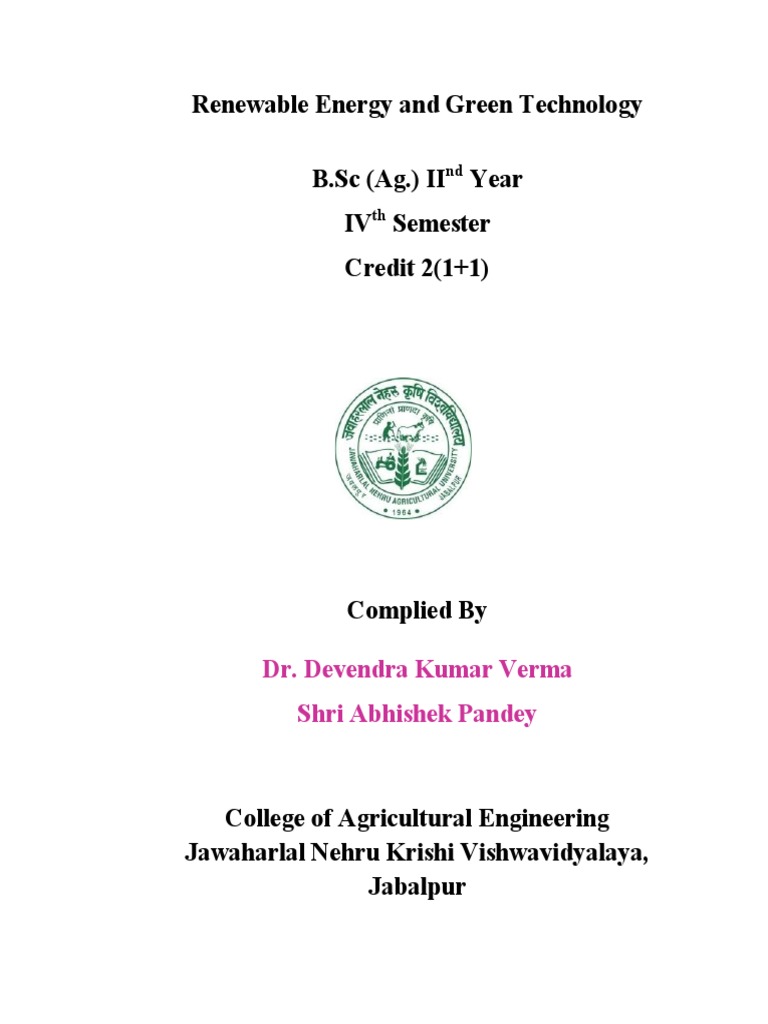 Renewable Energy & Green Tech Notes | PDF | Gasification | Energy ...